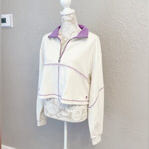 New with tags Sweaty Betty Lily White Half-Zip Pullover – Size L